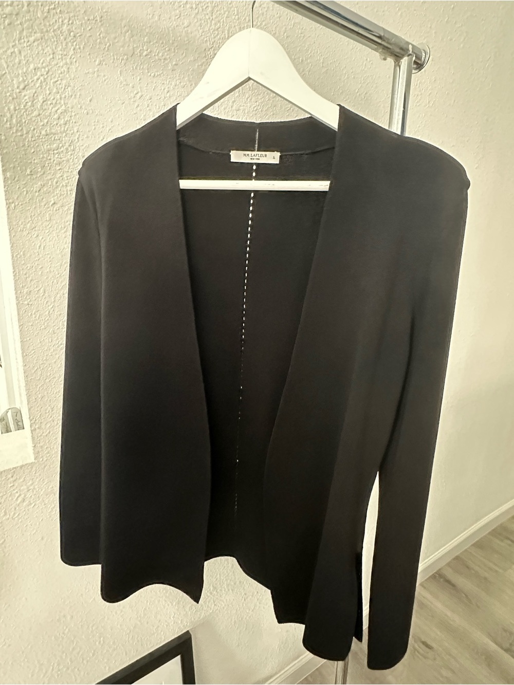MM Lafleur Black Open-Front Blazer Cardigan